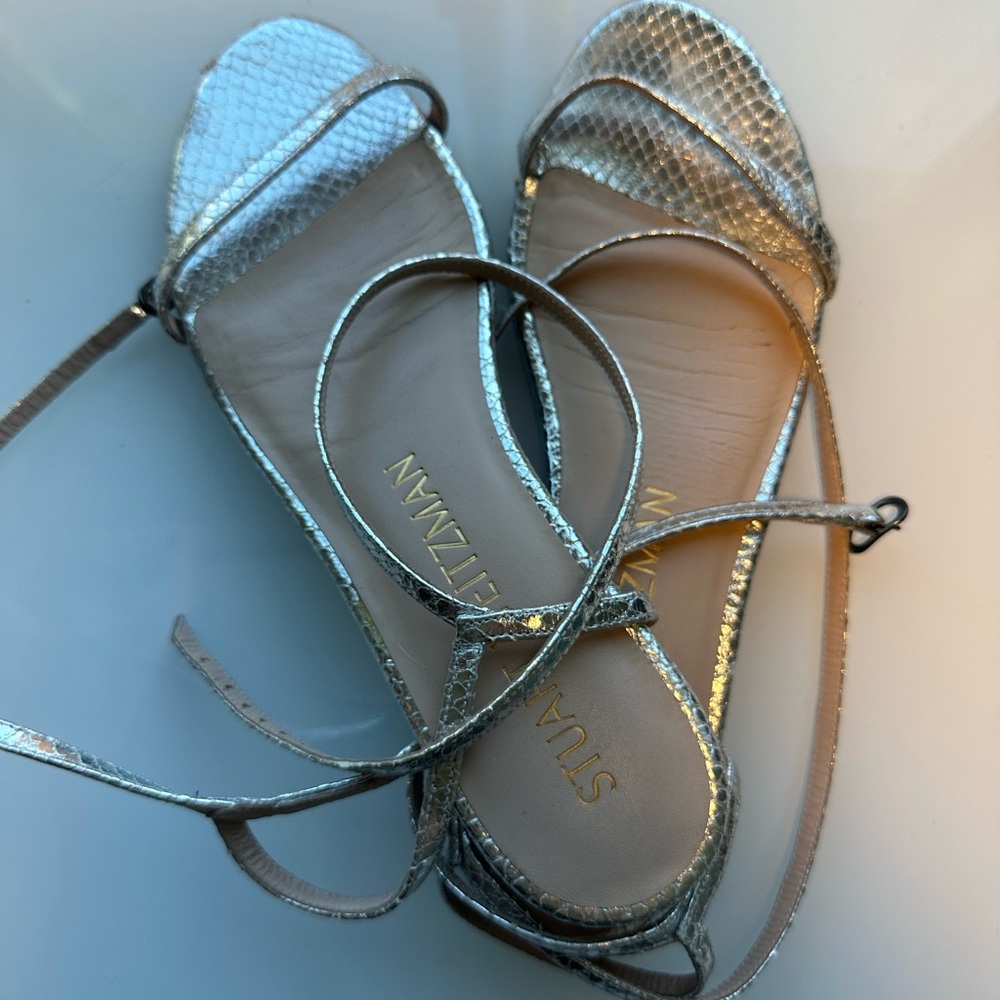 Stuart Weizman Silver Sandals Size 8 - image 8